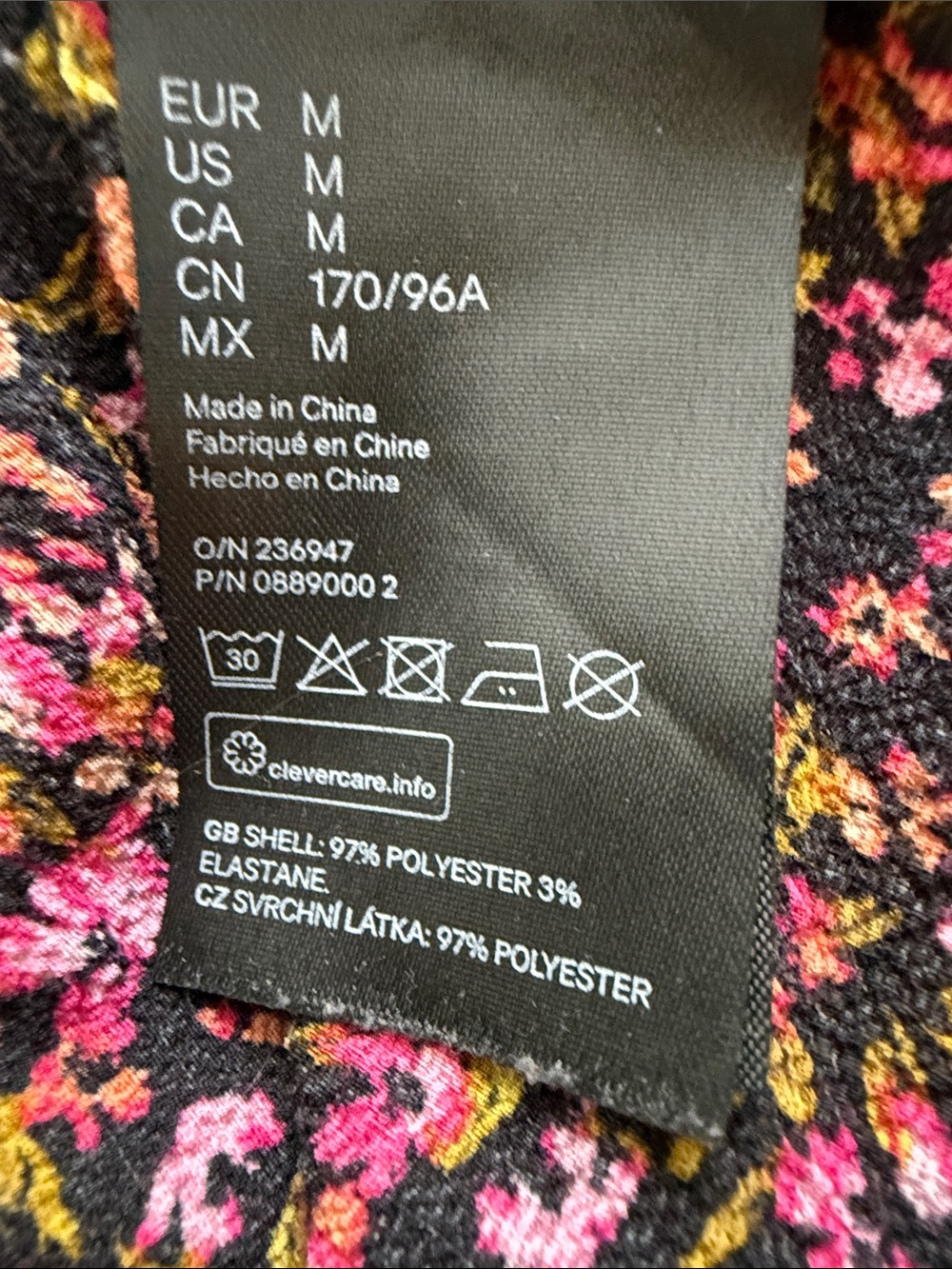 H&M Black Mini Dress with Pink Floral Ditsy Print - Picture 10 of 11